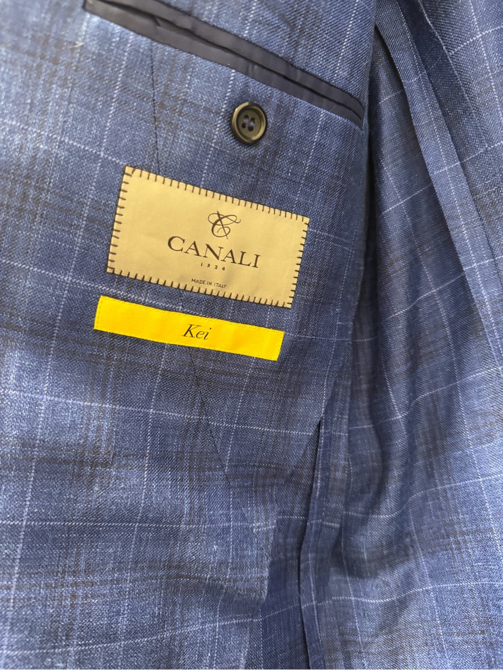 Canali Blue Plaid Sport Coat Blazer - Picture 5 of 7